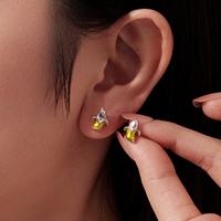 925 Sterling Zilver Leuke Banaan Stud Oorbellen Emaille Geel Fruit Oorbellen voor Vrouwen Meisjes Grappige Emotie Party Geschenken SCE2010