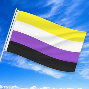 ธง Non-Binary OEM Enby ขนาด 3x5 ฟุต พิมพ์ดิจิทัลบนผ้าโพลีเอสเตอร์ ผลิตตามสั่ง ขายส่งจำนวนมาก สำหรับงานวันชาติและกิจกรรมต่างๆ - Product Image 4