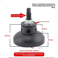 Patins anti-vibrations robustes, base de nivellement en fonte réglable en hauteur pour machine-outil