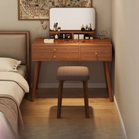 Coiffeuse de chambre à coucher simple et moderne avec miroir, petite table de maquillage multifonctionnelle avec rangement pour maison