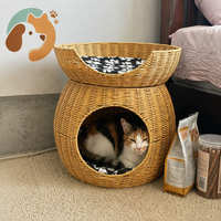 Coussin pour chat en forme de grotte, double couche, respirant, lavable, tendance, pour toutes les saisons, se transforme en siège.