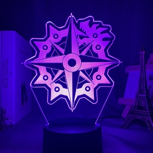 Lampada Notturna LED in Acrilico con Sette Motivi, Luce Colorata Variabile, Alimentazione USB, Doppio Uso, Istruzioni in Inglese - Product Image 5