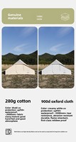 Tente familiale de 4m en tissu de coton imperméable pour le glamping chez l'habitant Tente de yourte élégante pour un extérieur confortable