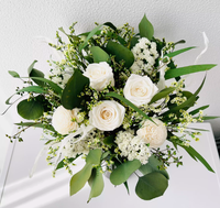Vente en gros de roses vertes immortelles conservées Bouquet de fleurs séchées pour la mariée, le mariage et la Saint-Valentin Bouquet de Noël