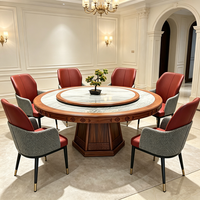 Tables à manger rondes en bois de luxe de style antique royal, meubles de salle à manger, ensemble de table ronde sculptée de style antique américain pour 6 à 8 chaises
