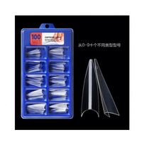Appuyez sur l'ongle 100 PCS ABS Artificiel Transparent Couverture Complète Ongles Conseils Pointu Long Faux Ongles Fournisseur Pour Dame