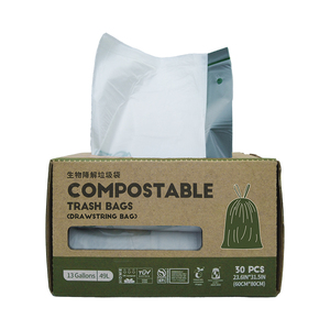 Compostable nhựa lưu trữ dây kéo vẽ Băng Thùng rác Túi Thùng rác 100% phân hủy sinh học dây kéo túi nhựa - Product Image 4