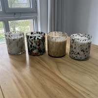 Bocaux à bougie en verre coloré pot à bougie en verre or rose avec design