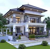 Kit de maison préfabriquée de conception de villa moderne en provenance de Chine, écologique, économe en énergie, résistant au feu, structure durable