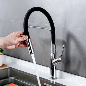 Grifo de Cocina Universal Extraíble de un Solo Grifo, Giratorio 360 Grados, Montado en Encimera, Estilo Moderno, con Válvula de Cerámica de Cobre y Alto Caudal - Product Image 2