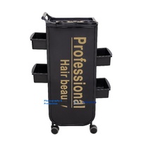 Chariot de rangement commercial multifonctionnel en acier inoxydable durable à 4 roues réglables pour salon de coiffure moderne, livraison gratuite