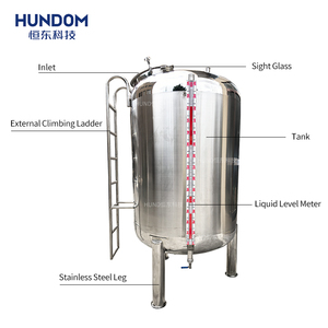Réservoir de stockage vertical en acier inoxydable pour eau, produits chimiques, boissons et jus, avec échelle externe - Product Image 2