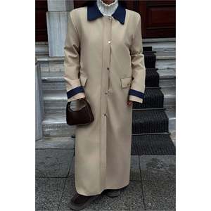 Manteau Trench Vintage pour Femme Aldabella, Long, en Cuir, Doublure Coton, Boutons, Grande Taille, Tricoté pour l'Automne/Hiver, Personnalisable - Product Image 4