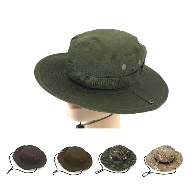 Hoge Kwaliteit Camouflage Gevechtsmuts Outdoor Vissen Hoed Unisex Grote Rand Hoed En Multicam Camouflage Bonnie Cap