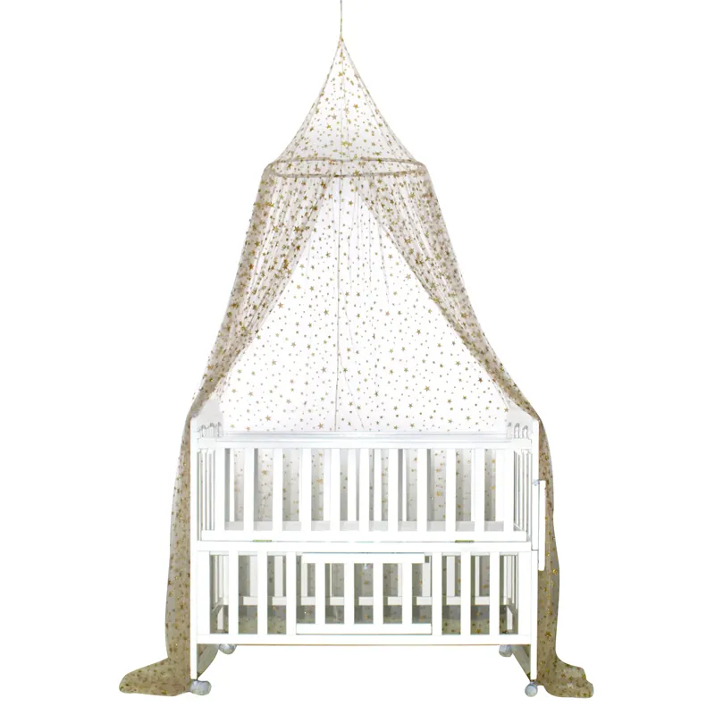 Custom Organic Cotton Nursery Tent Knitted Bed Baldachin Hanging Baby Room Decor Crib Canopy