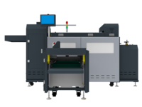 Machine de reliure entièrement automatique à commande PLC pour blocs de livres avec technologie de collage à plat, pour l'insertion de papier et le collage de carton, avec moteur