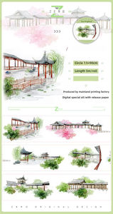 Jiangnan เทปกาวกันน้ำ, เทปกาวพิมพ์ลายใบไม้1ม้วนเทปกาวกันน้ำ - Product Image 5