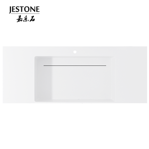 Lavabo in Superficie Solida Acrilica Funzionalista Jestone con Fondo Inclinato - Flusso d'Acqua Ottimizzato Riduce la Manutenzione Capacità 12L Montaggio a Parete - Product Image 1