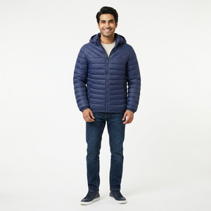 Nouvelle Arrivée 2026 – Doudoune Décontractée Unisexe Grande Taille Épaisse Noire Vierge Personnalisable avec Capuche pour Homme – Vente en Gros Hiver - Product Image 1
