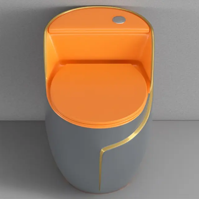 Kraliyet tarzı renkli tuvalet kase mat gri renk yeni tasarım wc kase dekore banyo 1 parça tuvalet
