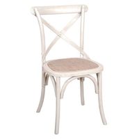 Chaise de salle à manger en rotin Vintage, chaise de salle à manger en bois empilable de mariage à dos croisé