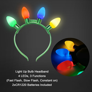 Diadema con Bombillas LED para Fiestas de Navidad, 4 LED, 3 Modos de Iluminación, Diadema Brillante - Product Image 6