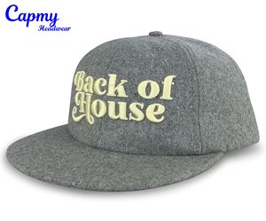 定制6面板毛毡羊毛快照帽羊毛制造商梅尔顿混纺带标志成人男子棒球快照帽羊毛帽子 - Product Image 4