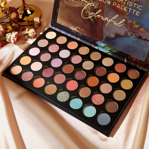 Paleta de sombras de ojos con purpurina prensada en polvo químico de alta calidad con sombra de ojos cromada multicolor de larga duración sin Talco - Product Image 3