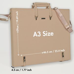 Porte-documents A3 pour artistes, peintres, idées cadeaux pour les fournitures artistiques, comprend un porte-documents en cuir et une pochette - Product Image 2