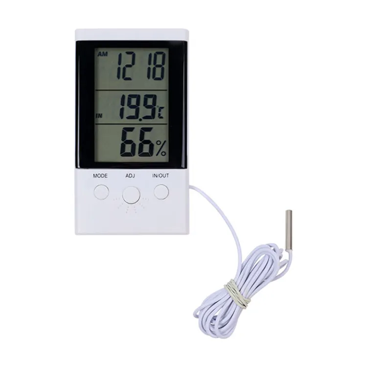 Kapalı oda büyük karakter LCD elektronik dijital termometre ve higrometre entegre saat Alarm fonksiyonu