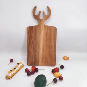 Juego de tablas de cortar de madera de acacia con asas para uso en la cocina, bloques de cortar rectangulares de forma irregular - Product Image 5
