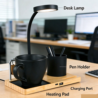 Nouvel Organisateur de Bureau en Bambou 2026 avec Chargeur Téléphone Sans Fil, Calendrier et Porte-Stylo – Décoration de Table pour Maison et Bureau