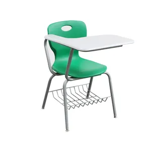 Plastic School Student Classroom Furniture Office Training Study Chair with Tablet Writing Pad Metal Fashionable Modern