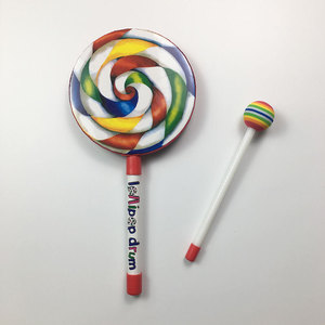 Wholesale Orff Instrument Children 8 Inch Lollipop Hand <b>Drum</b> Infant Music Lollipop <b>Drum</b> - Product Image 3