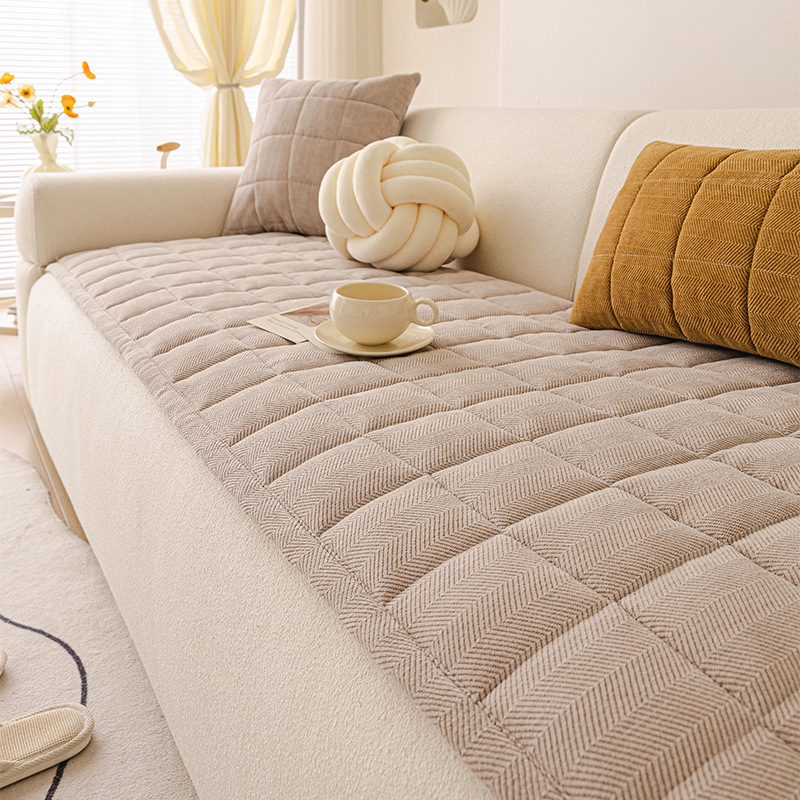 Checkered herringbone pattern - beige