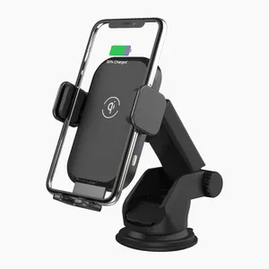 Wholesale Low Moq Car Electronic Matt 15W Fast Charging Smart Sensor Car Charger Wireless Charging Mount With Suction Cup