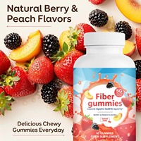 Gummies de fibres personnalisables en gros pour la santé digestive et la régularité, saveurs Baies et Pêche, pour adultes