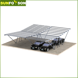 Système de carport solaire commercial, structure en aluminium anodisé, montage photovoltaïque double rangée pour auvent et abri de stationnement extérieur - Product Image 4