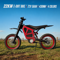 Moto électrique tout-terrain 22KW 72V 58AH avec cadre en aluminium CNC, 430Nm, écran TFT, frein à disque hydraulique, 4 couleurs