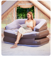 Matelas gonflable double pour le commerce extérieur, idéal pour le camping en extérieur, les festivals de musique, lit d'appoint paresseux, résistant à l'humidité, avec revêtement floqué