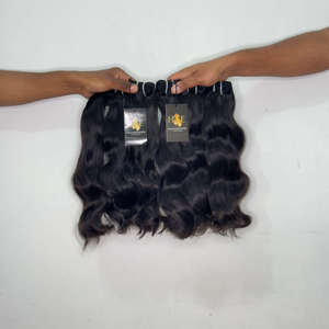 Cabello Indio Virgen sin Procesar con Cutícula Alineada, Proveedores de Cabello Humano Brasileño, Paquetes de Cabello Ondulado Natural sin Procesar - Product Image 1