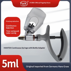 <span class=keywords><strong>Seringue</strong></span> vétérinaire en plastique Hankusas importée, style E, à injection continue avec insert de flacon, 2 ml/5 ml, pour la vaccination des porcelets - Product Image 2