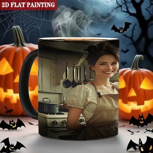 Frosted Matte <b>Ceramic</b> Mug 11oz Heat Color Changing Drinking <b>Cup</b> With 2D Flat Painting Design - Product Image 6