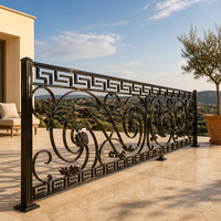 Rampe en fer forgé sur mesure, balustrade, main courante |   Revêtement en poudre pour balcon de villa, terrasse, bricolage |   OEM ODM