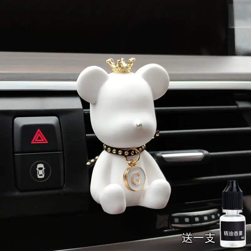 Clip de ventilation en forme d'ours mignon, désodorisant de voiture avec huile parfumée, diffuseur d'aromathérapie de voiture, décoration de climatisation