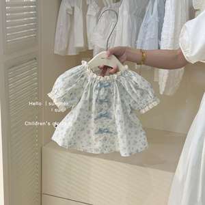 Tongxingyuan Girls Summer Floral Top And Shorts Set Cotton Two Piece Outfit For Children - Product Image 2