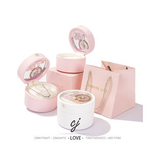 Boîte à bagues ronde Carline Flowing Sand <span class=keywords><strong>Gif</strong></span> Case Grande roue Capteur de lumière LED Vitrine de bijoux Accessoire de collier Paxkaging - Product Image 1
