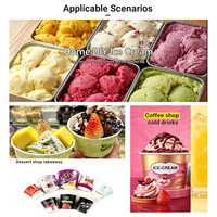 Gobelets à crème glacée en papier biodégradable, écologiques, de qualité alimentaire, personnalisés, jetables, pour emporter, avec couvercle