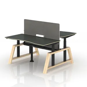 2 4 Pessoa Escritório Workstations Elétrica Ajustável Standing Desk Smart Computer Desk