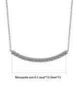 0.1CT Moissanite Pendentif Collier VVS1 Pierre Diamant Simple Balance Bar Design 925 Argent Fine Jewelry pour Femmes Cadeau Parfait